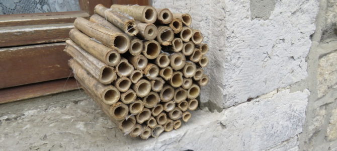 Nichoir à abeilles solitaires en bambou